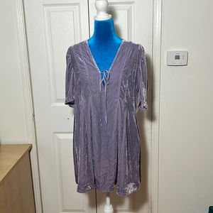 NWT Free People Adelle Velvet Tunic Violet Fog